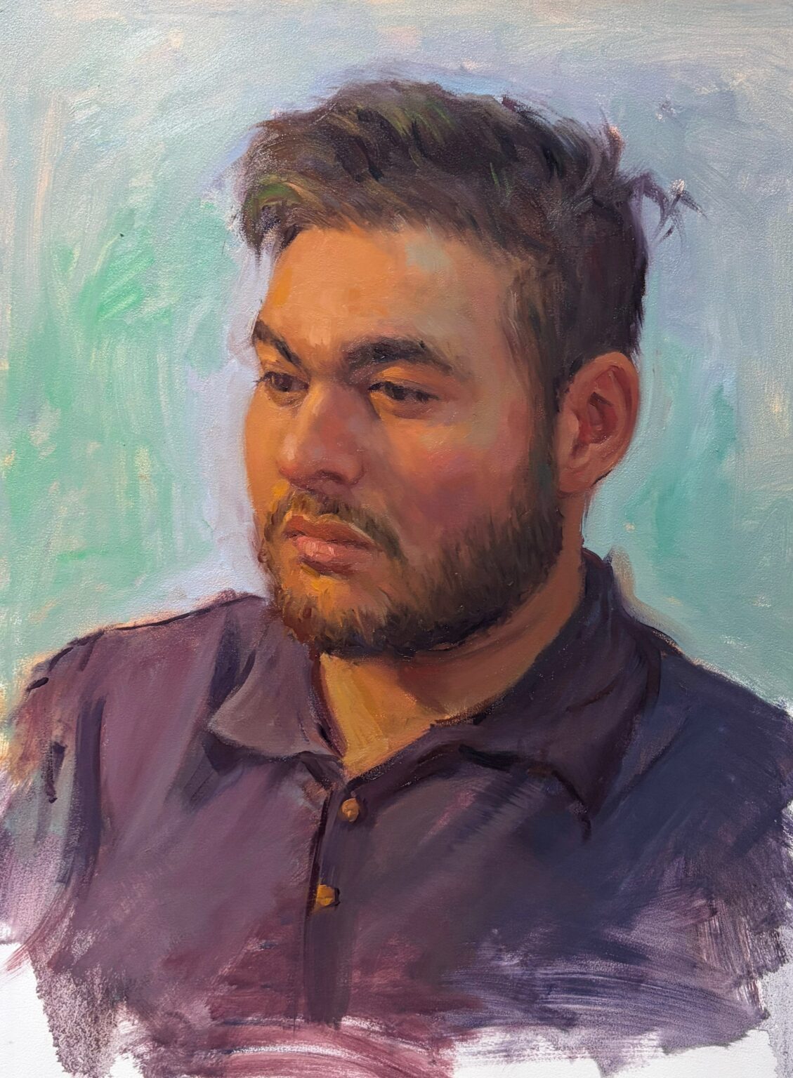 العنوان/ بورتريه
السنة/ 2026
الخامة/ زيت على توال
الابعاد/ 55×75 cm