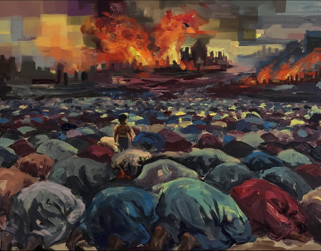 Rebirth, 2021, mixed media on canvas, 50×70