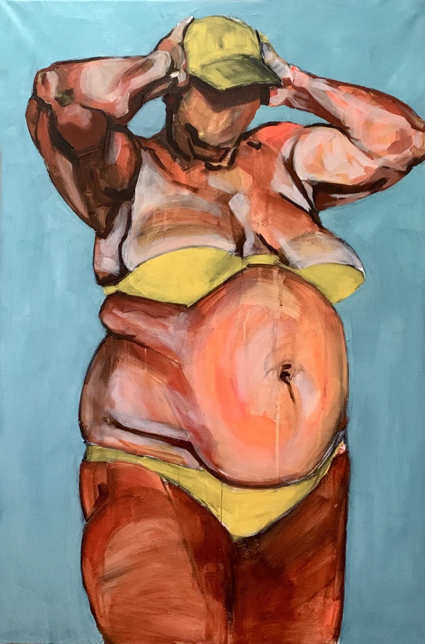 Yello woman, 2022, acrylic on Canvasm 70 x 100cm