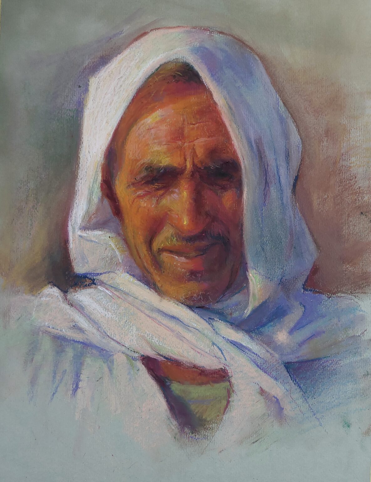 العنوان/ بورتريه من الأقصر
السنة/ 2026
الخامة/ oil pastel on paper
الابعاد/ 42×32