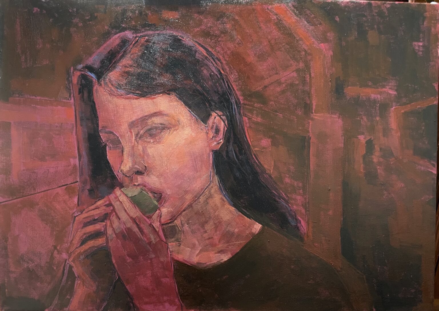 Hunger , 2026 , acrylic on canvas , 100x70