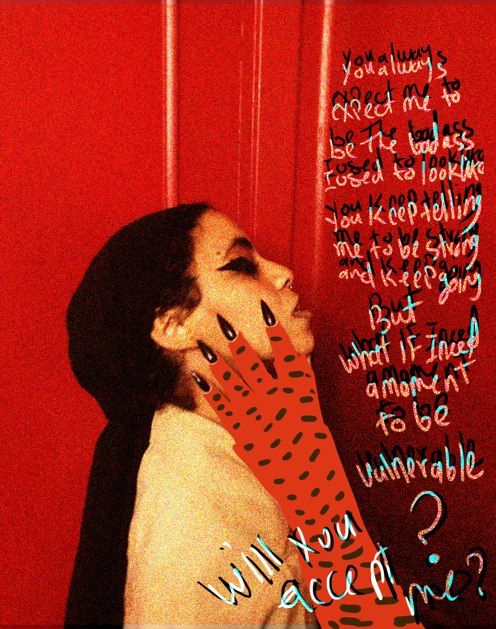 vulnerable 2024 Digital illustration /photography by astghfrollah W 21.7CMH 26.67CM